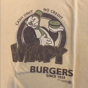 Vintage Graphic Tee Wimpy Burgers Cash Only Large